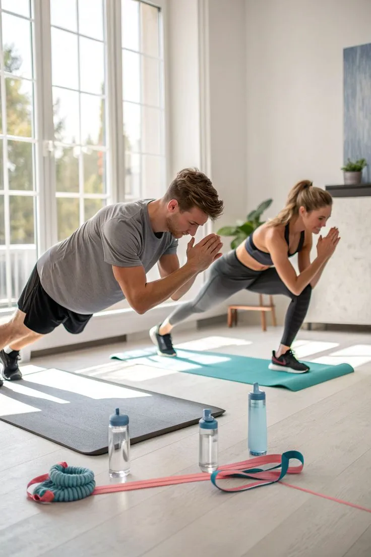 Calisthenic movement sequence in minimal home setting